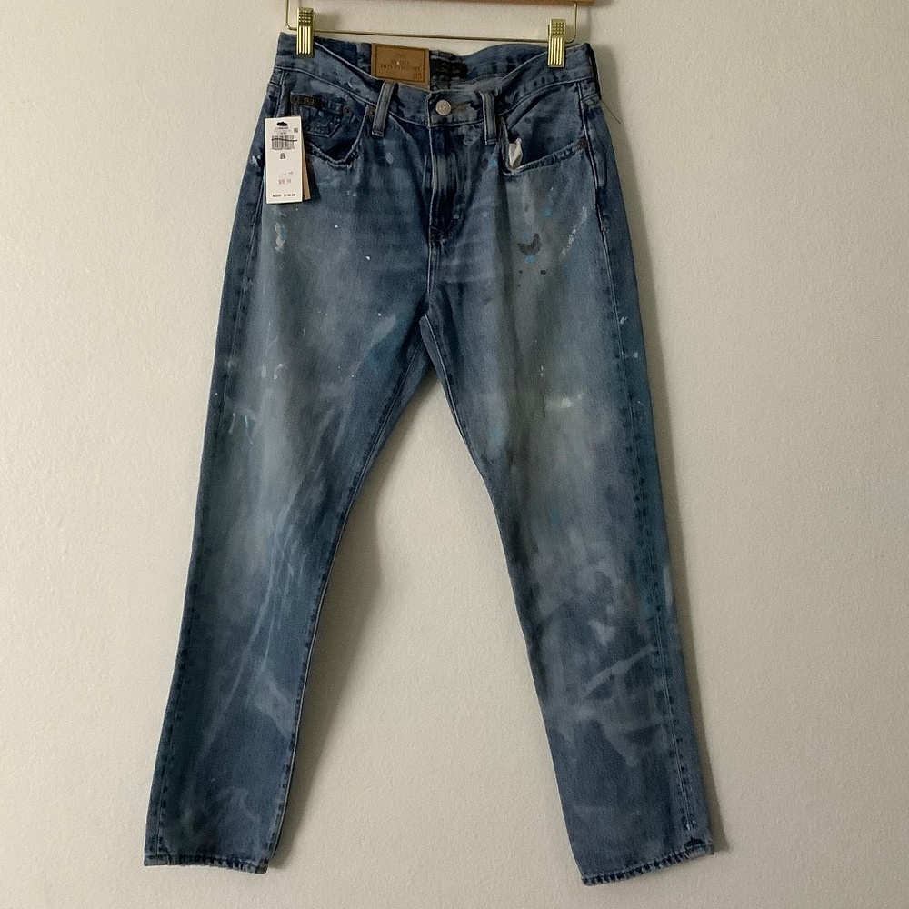 New Polo Ralph Lauren Avery Boyfriend Roped Dyed Denim Jeans Size 25 & 27